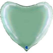 platinum tiffany heart 36" foil balloon