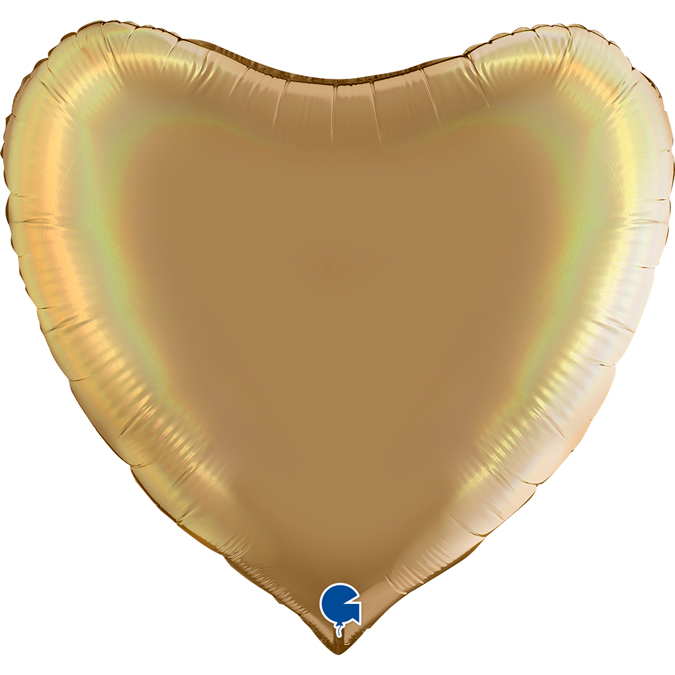 360P05RHCh-Heart-36inc-Rainbow-Holographic-Platinum-Champagne platinum champagne 36" heart rainbow holographic foil balloon