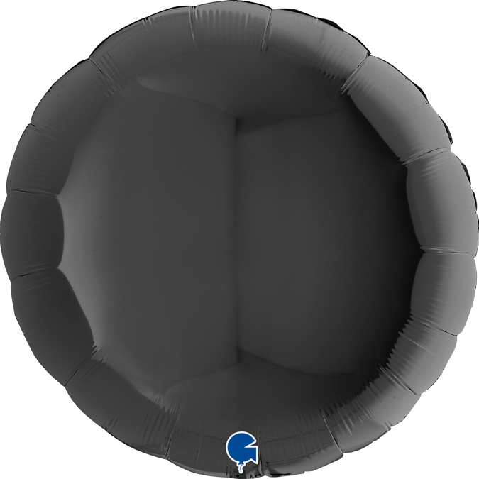 black 36" round foil balloon