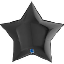 black 36" star foil balloon