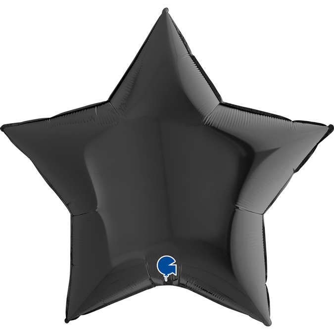 black 36" star foil balloon
