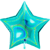 tiffany 36" star glitter holographic foil balloon