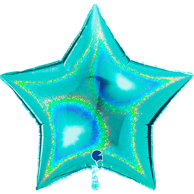 tiffany 36" star glitter holographic foil balloon