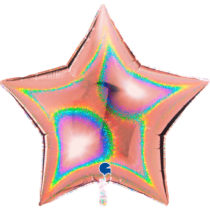 rose gold glitter star 36" holographic foil balloon
