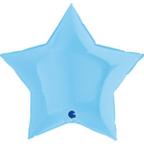 36 inch pastel matte blue grabo star foil balloon