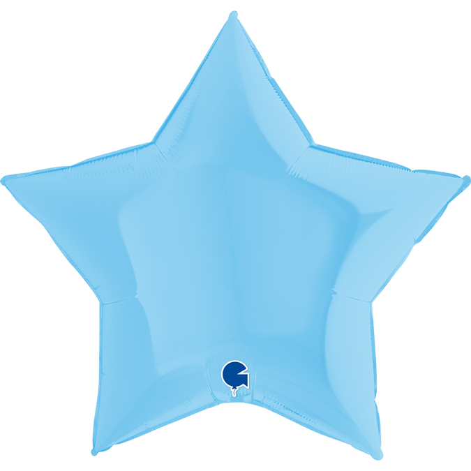 362M00B-Star-36inc-Matte-Blue-1 36 inch pastel matte blue grabo star foil balloon