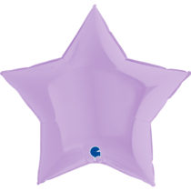 36 inch pastel matte lilac star rabo foil balloon