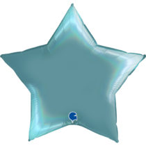 platinum tenerife sea 36" star rainbow holographic foil balloon