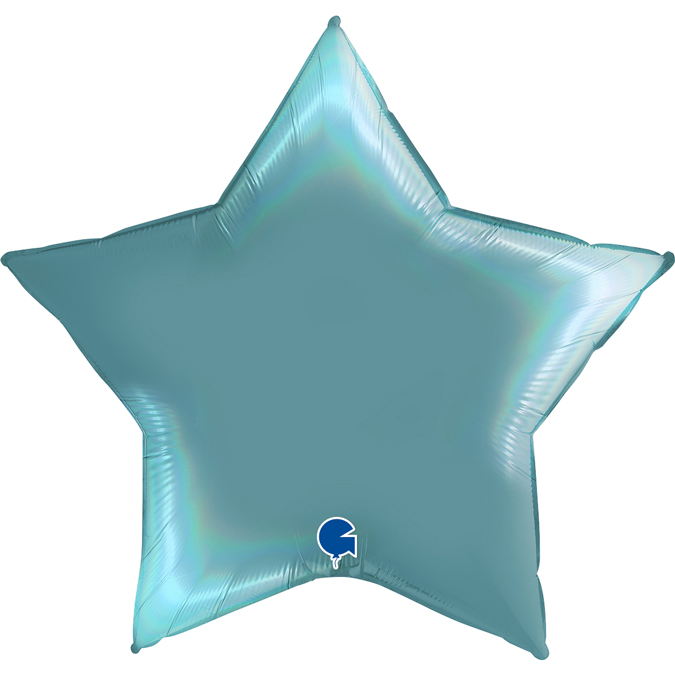 platinum tenerife sea 36" star rainbow holographic foil balloon