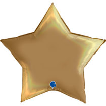 platinum champagne 36" star rainbow holographic foil balloon