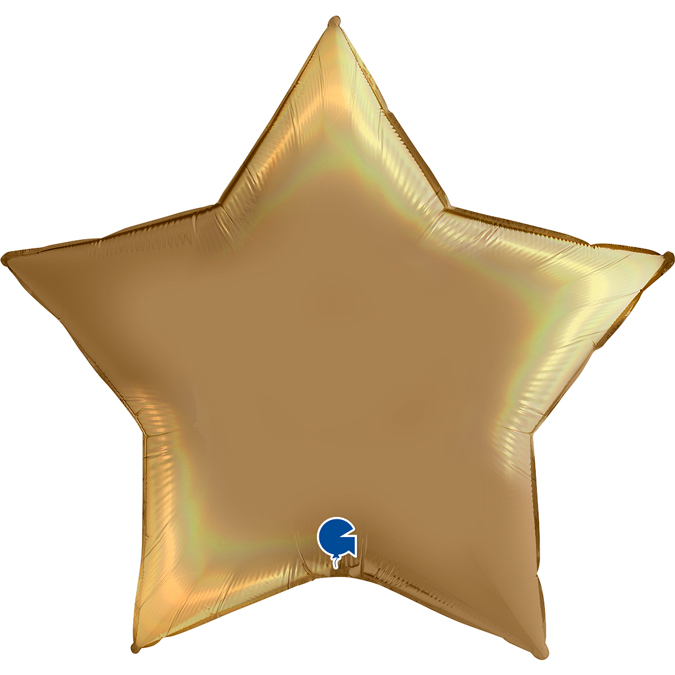 362P05RHCh-Star-36inc-Rainbow-Holographic-Platinum-Champagne platinum champagne 36" star rainbow holographic foil balloon