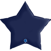 satin blue navy 26" star foil balloon