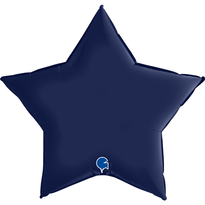 362S02BN-Star-36inc-Satin-Blue-Navy satin blue navy 26" star foil balloon