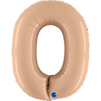 satin nude number 0 foil balloon