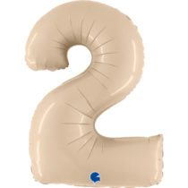 satin cream number 2 foil balloon