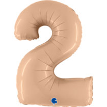 satin nude number 2 foil balloon