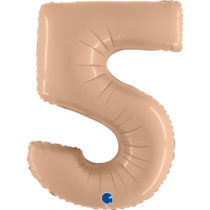 satin nude number 5 foil balloon