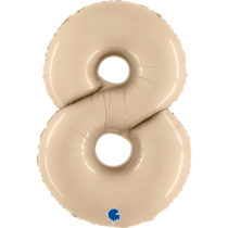 satin cream number 8 foil balloon