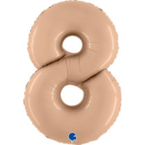 satin nude number 8 foil balloon
