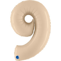 satin cream number 9 foil balloon