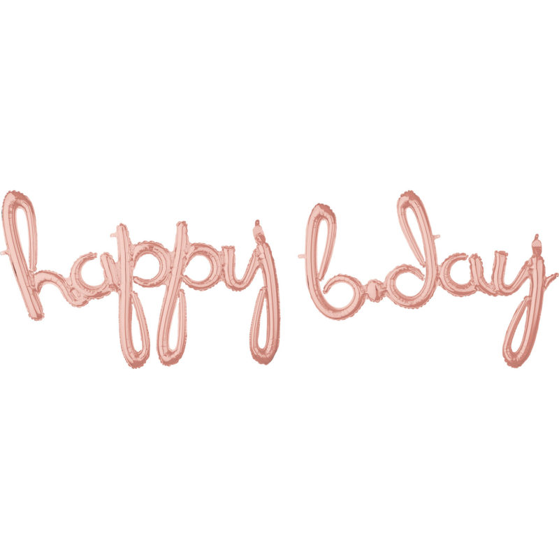 anagram rose gold script happy bday