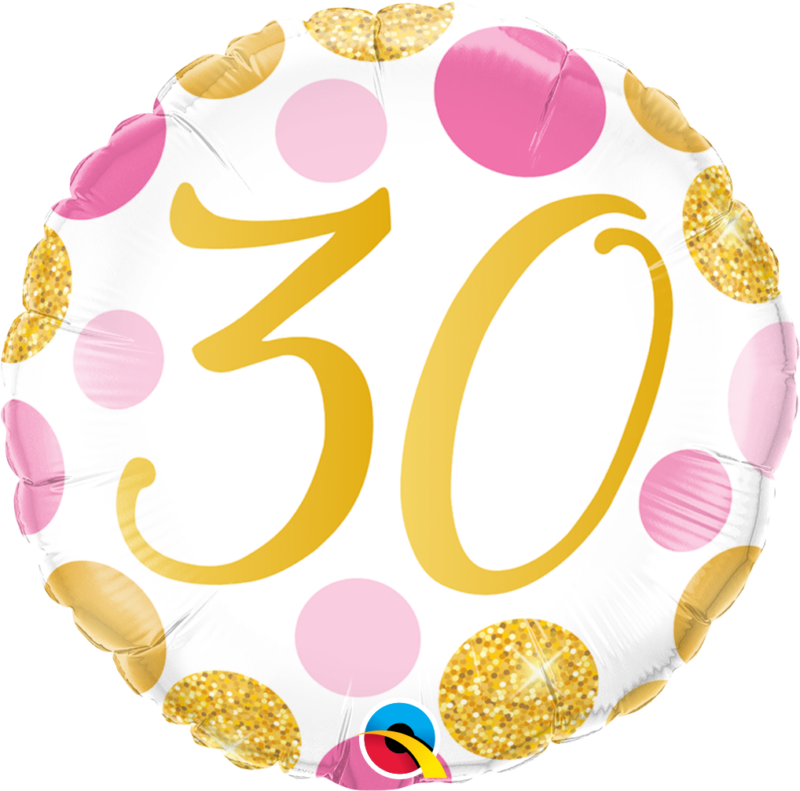 88179_88181B qualatex age 30 thirty birthday balloon 18 inches