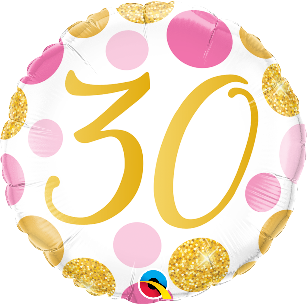 88179_88181B qualatex age 30 thirty birthday balloon 18 inches