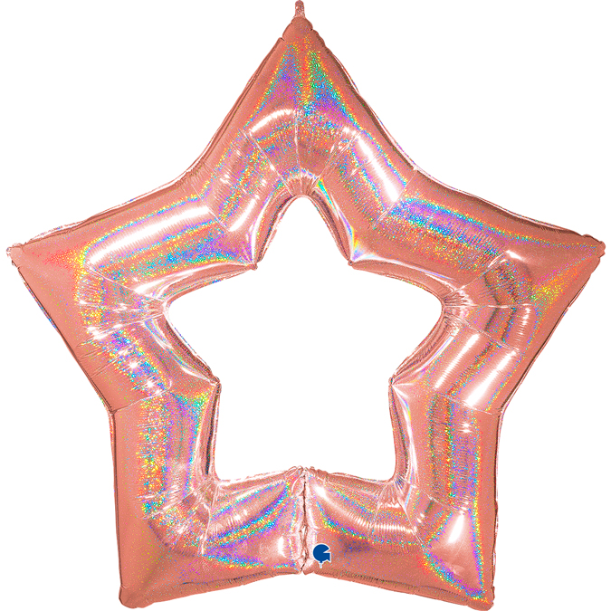 G75683GHRG-Linky-Star-Glitter-Rose-Gold rose gold linky star 48" glitter balloon
