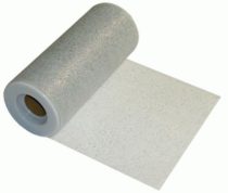 metallic silver tulle 6" x 25 yards