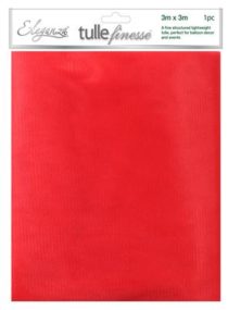 red eleganza tulle finesse 3m x 3m