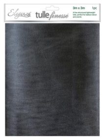 black eleganza tulle finesse 3m x 3m