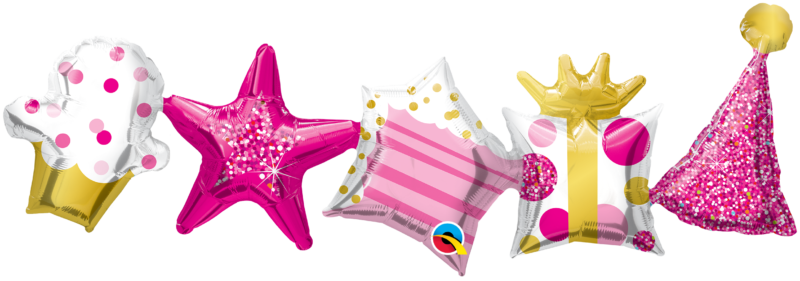 41 inch birthday garland pink air fill banner qualatex foil balloon