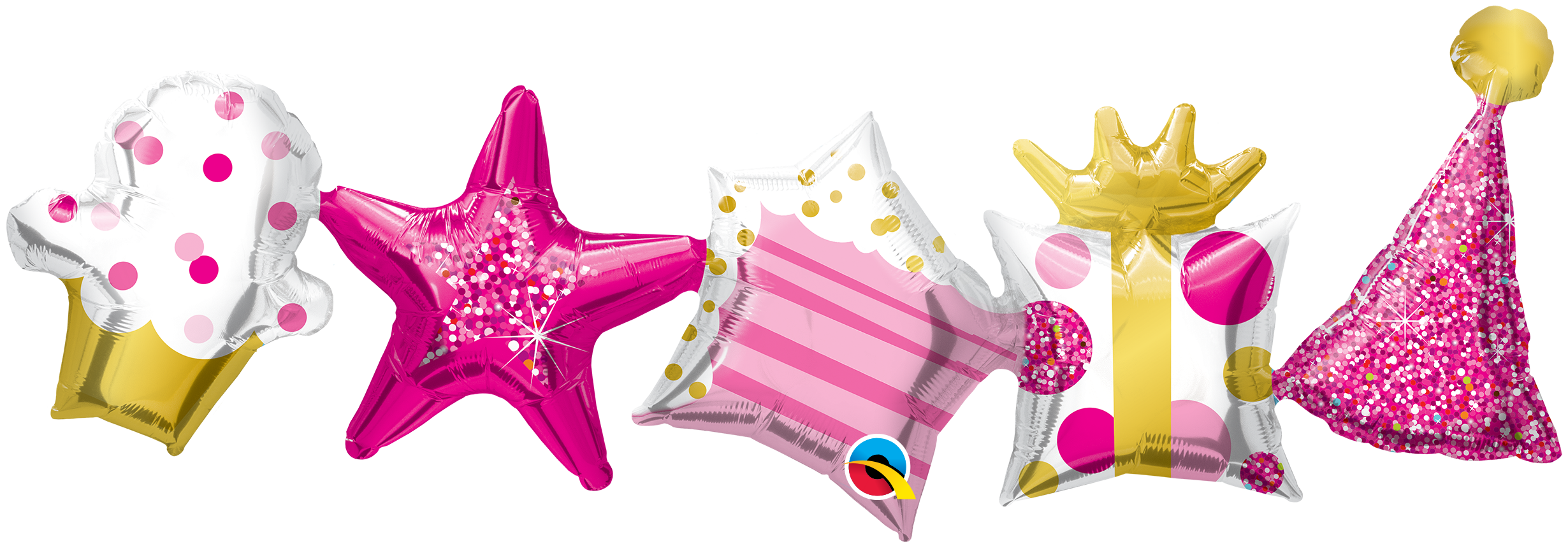41 inch birthday garland pink air fill banner qualatex foil balloon