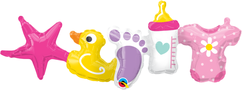 41 inch baby girl garland air fill banner qualatex foil balloon