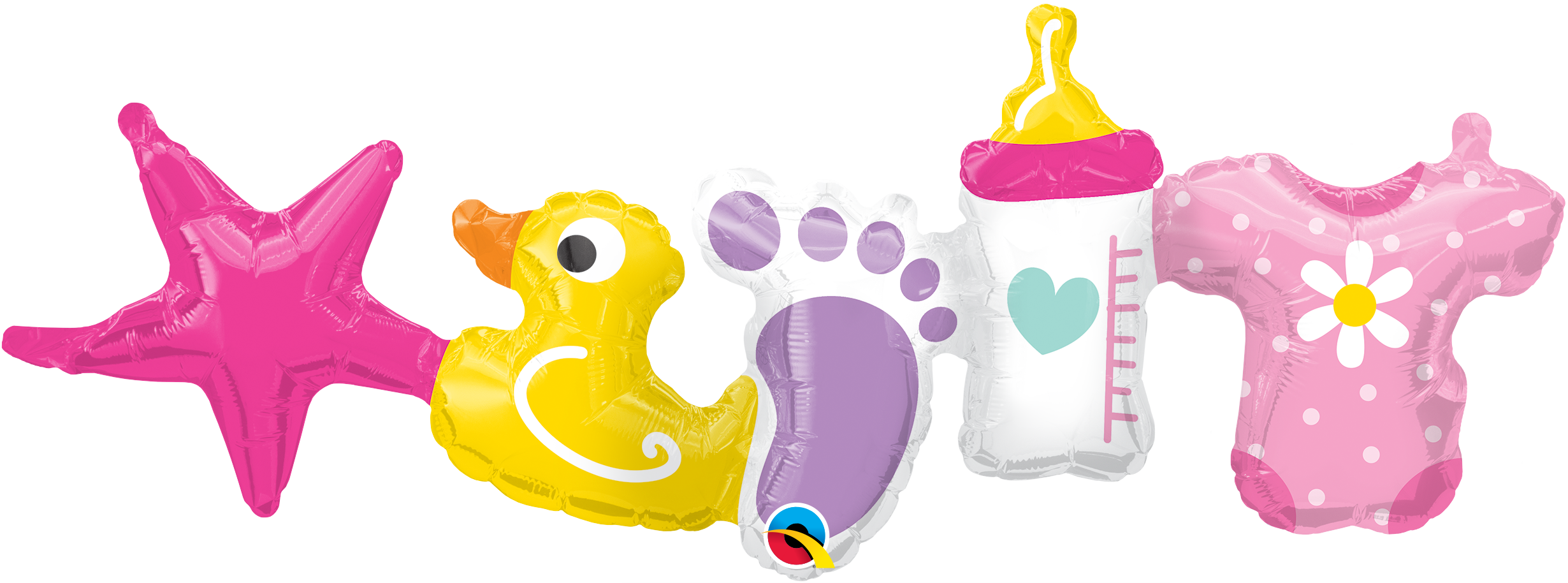 41 inch baby girl garland air fill banner qualatex foil balloon