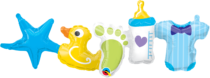 41 inch baby boy garland air fill banner qualatex foil balloon