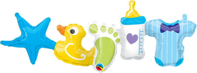 41 inch baby boy garland air fill banner qualatex foil balloon