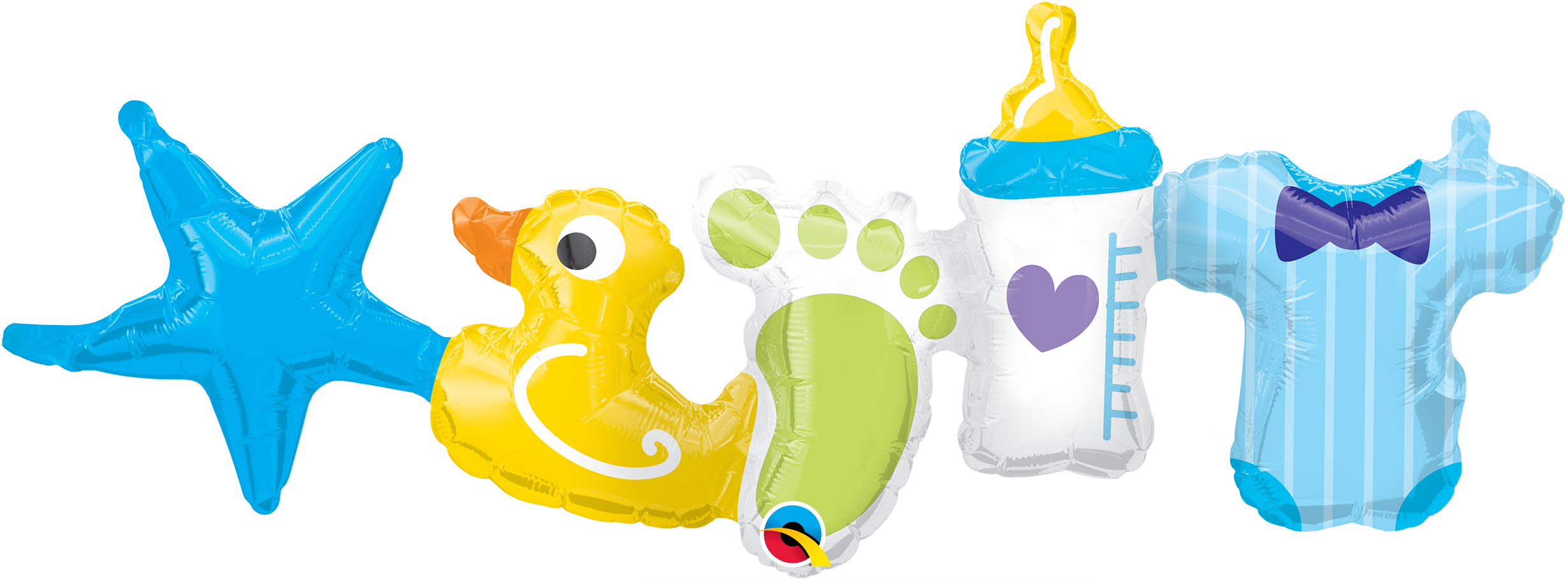41 inch baby boy garland air fill banner qualatex foil balloon