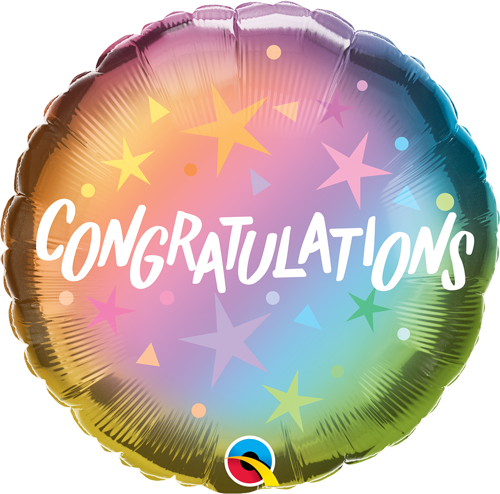 18881_18883B Congratulations ombre stars 18 inch