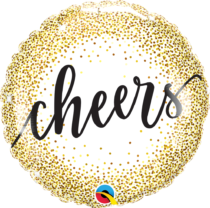cheers gold glitter dots