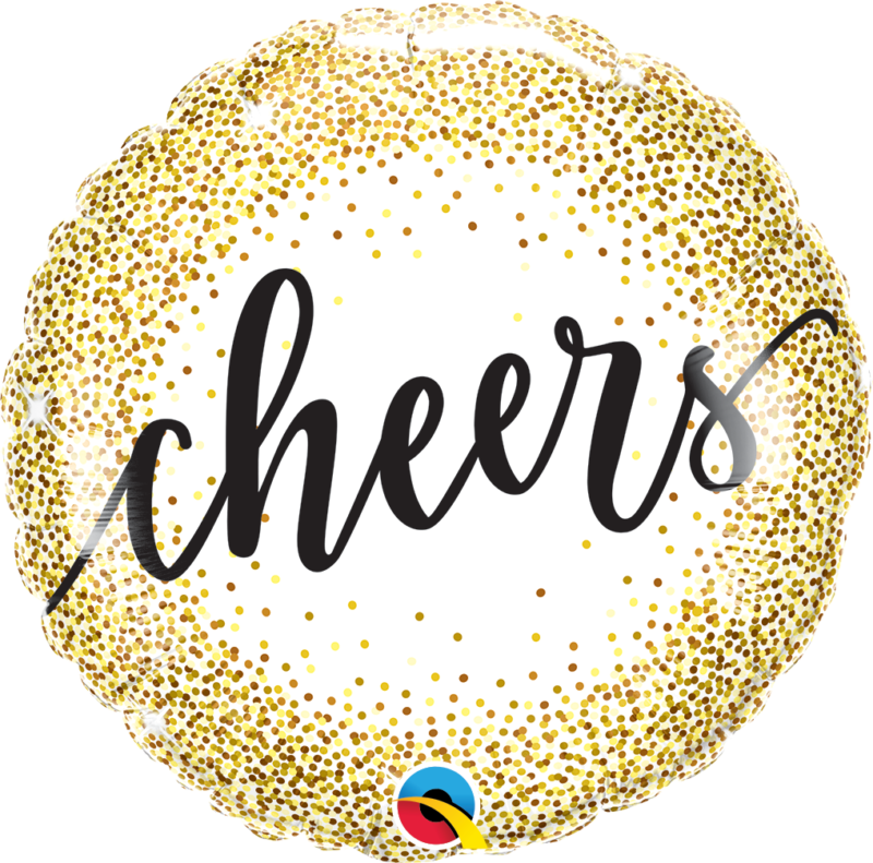cheers gold glitter dots