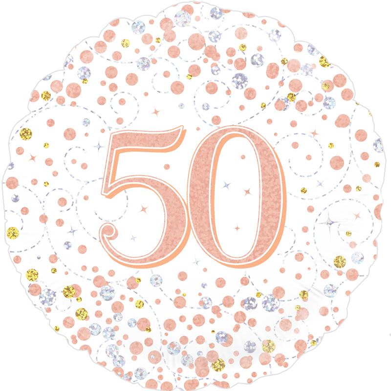 50th birthday sparkling fizz 18" foil balloon