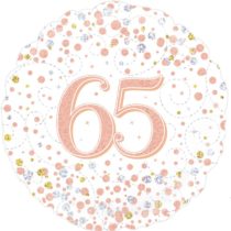 65th birthday sparkling fizz 18" foil balloon