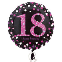 18th birthday pink sparkling foil balloon