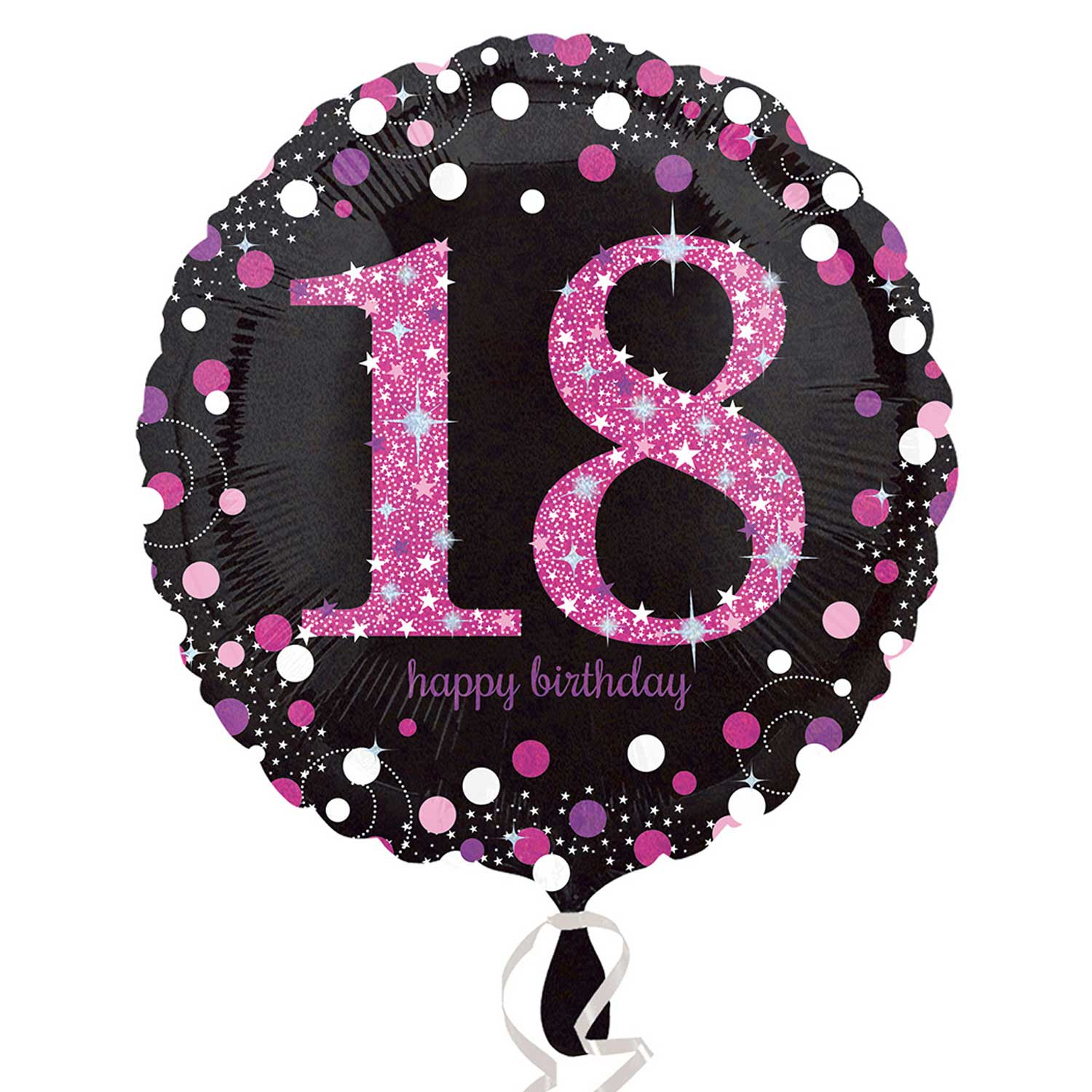 18th birthday pink sparkling foil balloon