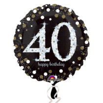 40th birthday gold sparkling foil balloon