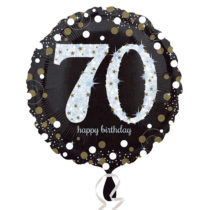 70th birthday gold sparkling foil balloon
