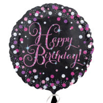 happy birthday pink sparkling foil balloon