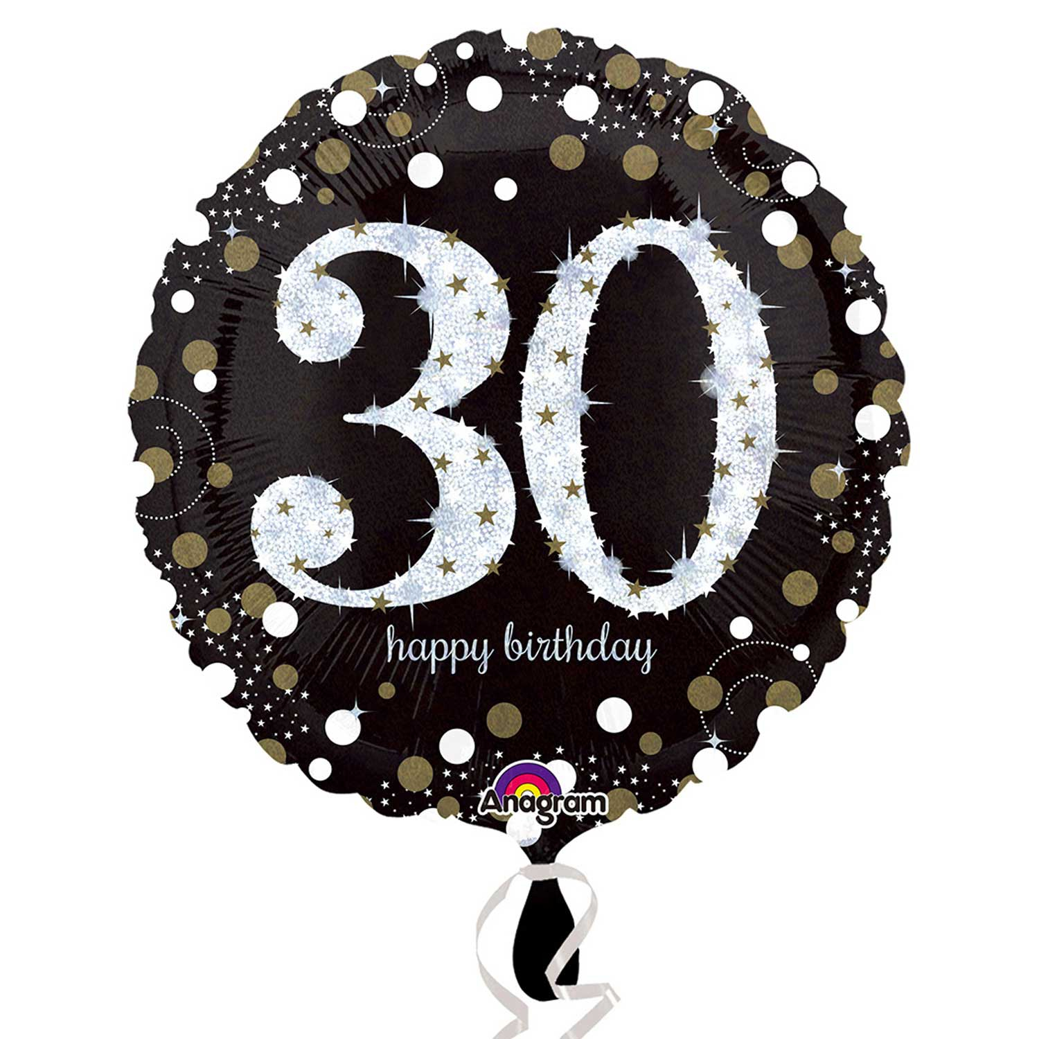 30th birthday gold sparkling foil balloon