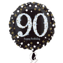 90th birthday gold sparkling foil balloon